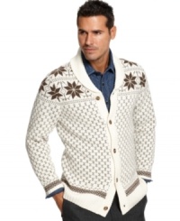 For a standout finishing touch, add this fairisle cardigan from Tasso Elba as the last layer to any outfit. For a standout finishing touch, add this fairisle cardigan from Tasso Elba as the last layer to any outfit.