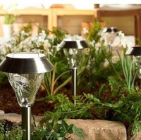 Westinghouse Set of 8 Torrence Premium Glass High-output Bright LED Solar Path and Garden Light Set - Full Stainless Steel Construction Westinghouse Set of 8 Torrence Premium Glass High-output Bright LED Solar Path and Garden Light Set - Full Stainless Steel Construction