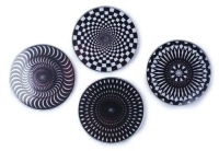 Kikkerland Black and White Moire Coasters, Set of 4 Kikkerland Black and White Moire Coasters, Set of 4