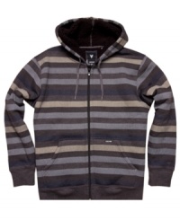 Layer up in sleek, striped style with this casual hoodie from Univibe. Layer up in sleek, striped style with this casual hoodie from Univibe.