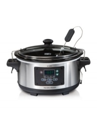 Return home to ready-made meals. Prep your favorite dishes, set the temp and time and get out of the kitchen. This fully programmable slow cooker is perfect for chickens, roasts and more with a removable dishwasher-safe stoneware pot with sealed lid to keep in moisture and flavor. 1-year warranty. Model 33969. Return home to ready-made meals. Prep your favorite dishes, set the temp and time and get out of the kitchen. This fully programmable slow cooker is perfect for chickens, roasts and more with a removable dishwasher-safe stoneware pot with sealed lid to keep in moisture and flavor. 1-year warranty. Model 33969.