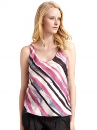 THE LOOKAllover abstract printScoopneckSleevelessTHE FITAbout 25 from shoulder to hemTHE MATERIALSilkCARE & ORIGINDry cleanImportedModel shown is 5'10 (177cm) wearing US size 4. THE LOOKAllover abstract printScoopneckSleevelessTHE FITAbout 25 from shoulder to hemTHE MATERIALSilkCARE & ORIGINDry cleanImportedModel shown is 5'10 (177cm) wearing US size 4.