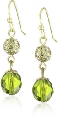 1928 Jewelry Olive and Brass Globe Earrings 1928 Jewelry Olive and Brass Globe Earrings