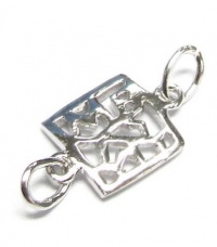 2 pcs Rhodium .925 Sterling Silver Square Link Earring Connector Bead Spacer / Findings / Bright 2 pcs Rhodium .925 Sterling Silver Square Link Earring Connector Bead Spacer / Findings / Bright