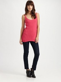 An update on the casual tank, ribbed allover with a crossover, cut-out back.Spaghetti strapsScoopneckCrossover backAbout 31 from shoulder to hemCottonHand washImportedModel shown is 5'9½ (176cm) wearing US size Small. An update on the casual tank, ribbed allover with a crossover, cut-out back.Spaghetti strapsScoopneckCrossover backAbout 31 from shoulder to hemCottonHand washImportedModel shown is 5'9½ (176cm) wearing US size Small.