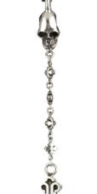 King Baby Men's Rosary with MB Cross Chain, Skull and Traditional Cross Necklace