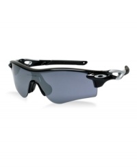 Radarlock changes the game with a new definition of performance. This revolutionary eyewear lets athletes take full advantage of Oakley's wide array of performance lenses, thanks to an ingenious invention called Switchlock Technology that makes lens changing fast and hassle-free. All lenses are optimized with the unrivaled clarity and impact resistance of High Definition Optics® (HDO®). The simple switch mechanism makes the process quick and easy, and the lens is held securely in place without uneven pressures that can bend it and distort your vision. HDO® sets the standard for optical clarity, visual fidelity, and impact resistance, and Radarlock is racked and revved with all those benefits including Polaric Ellipsoid geometry to extend clarity across the entire lens. The sweeping contour gives you a wide-open view with maximized peripheral vision and enhanced side protection against sun, wind and impact. You'll have optical performance rated at ANSI Z87.1, and that same uncompromising level of standards applies to protection against high velocity and high mass impact. For even more protection, our Plutonite® lens material filters out every eye-searing ray of UV. The lightweight yet insanely durable frame is made of O Matter and shaped with surge ports to maintain a cooling flow of air. Interchangeable nose pads let you achieve a comfortable, customizable fit, and the earsocks are made of the same sport-optimized Unobtainium® to increase grip when you sweat. Radarlock changes the game with a new definition of performance. This revolutionary eyewear lets athletes take full advantage of Oakley's wide array of performance lenses, thanks to an ingenious invention called Switchlock Technology that makes lens changing fast and hassle-free. All lenses are optimized with the unrivaled clarity and impact resistance of High Definition Optics® (HDO®). The simple switch mechanism makes the process quick and easy, and the lens is held securely in place without uneven pressures that can bend it and distort your vision. HDO® sets the standard for optical clarity, visual fidelity, and impact resistance, and Radarlock is racked and revved with all those benefits including Polaric Ellipsoid geometry to extend clarity across the entire lens. The sweeping contour gives you a wide-open view with maximized peripheral vision and enhanced side protection against sun, wind and impact. You'll have optical performance rated at ANSI Z87.1, and that same uncompromising level of standards applies to protection against high velocity and high mass impact. For even more protection, our Plutonite® lens material filters out every eye-searing ray of UV. The lightweight yet insanely durable frame is made of O Matter and shaped with surge ports to maintain a cooling flow of air. Interchangeable nose pads let you achieve a comfortable, customizable fit, and the earsocks are made of the same sport-optimized Unobtainium® to increase grip when you sweat.