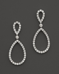 Diamond teardrop earrings in 18K white gold. From Roberto Coin.