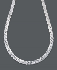 Slithery shimmer. Giani Bernini's intricate snake chain features a delicate braided design crafted from sterling silver. Approximate length: 18 inches. Approximate width: 1/4 inch. Slithery shimmer. Giani Bernini's intricate snake chain features a delicate braided design crafted from sterling silver. Approximate length: 18 inches. Approximate width: 1/4 inch.