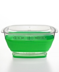 Fruits, veggies & herbs now have staying power. Introduce this smart, collapsible keeper, with innovative vent & reservoir, to your space & enjoy fresher, crisper produce than ever before. Fruits, veggies & herbs now have staying power. Introduce this smart, collapsible keeper, with innovative vent & reservoir, to your space & enjoy fresher, crisper produce than ever before.