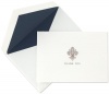 Crane & Co. Engraved Fleur De Lis Pearl White Thank You Notes (CT1071)