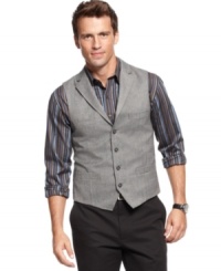 Take your outfit from dressy to dapper with the addition of this herringbone vest from Tasso Elba. Take your outfit from dressy to dapper with the addition of this herringbone vest from Tasso Elba.