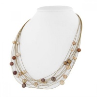 Honora Sterling Silver and Steel 5-8MM Multi Chocolate Pearl Necklace Honora Sterling Silver and Steel 5-8MM Multi Chocolate Pearl Necklace