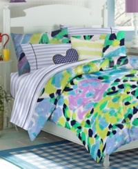 Lasting impressions. With a printed brushstroke technique and a bold, abstract design, this Paloma Floral comforter set from Teen Vogue creates the ultimate new setup for your space. Pair with the sheet set and decorative pillow pack for even more flair. Lasting impressions. With a printed brushstroke technique and a bold, abstract design, this Paloma Floral comforter set from Teen Vogue creates the ultimate new setup for your space. Pair with the sheet set and decorative pillow pack for even more flair.