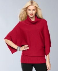 Chic kimono sleeves upgrade a classic turtleneck sweater into a runway-inspired look, from INC's petite collection. Chic kimono sleeves upgrade a classic turtleneck sweater into a runway-inspired look, from INC's petite collection.