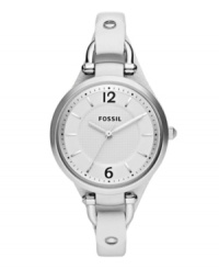 Lock down a trendy look with this vintage-inspired cuff watch from Fossil's Georgia collection. Lock down a trendy look with this vintage-inspired cuff watch from Fossil's Georgia collection.
