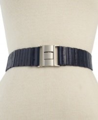 For an instant hourglass effect, slip on this stunning statement piece from Style&co., featuring a faux leather panel design and chic silver-tone buckle. For an instant hourglass effect, slip on this stunning statement piece from Style&co., featuring a faux leather panel design and chic silver-tone buckle.