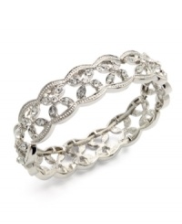 Encrusted with glittering glass accents, Charter Club's bracelet will add a decorative detail to your outfit either for day or evening. The stretch design lets you slip it on and off effortlessly. Crafted in silver tone mixed metal. Approximate diameter: 2-1/4 inches. Encrusted with glittering glass accents, Charter Club's bracelet will add a decorative detail to your outfit either for day or evening. The stretch design lets you slip it on and off effortlessly. Crafted in silver tone mixed metal. Approximate diameter: 2-1/4 inches.