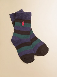 Ultra-soft and ultra-stylish for little feet with bold stripes and requisite pony embroidery.73% cotton/23% nylon/3% rubber/1% spandexMachine washImported Ultra-soft and ultra-stylish for little feet with bold stripes and requisite pony embroidery.73% cotton/23% nylon/3% rubber/1% spandexMachine washImported