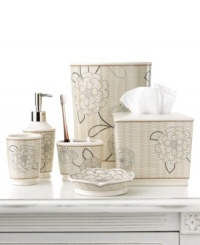 A breath of fresh air. Martha Stewart Collection revives your bathroom in carefree style with this Calendula toothbrush holder, featuring a mosaic tile design with modern floral accents. Finished in soothing, neutral tones. A breath of fresh air. Martha Stewart Collection revives your bathroom in carefree style with this Calendula toothbrush holder, featuring a mosaic tile design with modern floral accents. Finished in soothing, neutral tones.