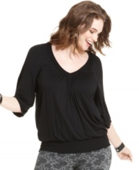 American Rag's plus size V-neck top is a must-get for your casual playlist-- it's an Everyday Value! American Rag's plus size V-neck top is a must-get for your casual playlist-- it's an Everyday Value!