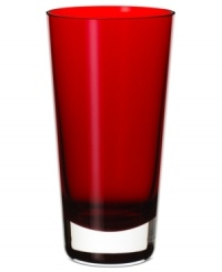 Make it bright. Handcrafted by Villeroy & Boch, the Colour Concepts highball glass combines a thick sham and brilliant red hue to serve up effortless modern style. Make it bright. Handcrafted by Villeroy & Boch, the Colour Concepts highball glass combines a thick sham and brilliant red hue to serve up effortless modern style.