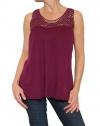 Michael Stars Crochet Drapey Tank, One Size, Boysenbery