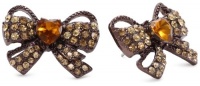 Betsey Johnson Iconic Autumn Crystal Bow Stud Earrings Betsey Johnson Iconic Autumn Crystal Bow Stud Earrings