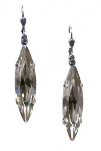 Catherine Popesco Sterling Silver Plated Faceted Marquise Shade Swarovski Crystal Dangle Earrings Catherine Popesco Sterling Silver Plated Faceted Marquise Shade Swarovski Crystal Dangle Earrings