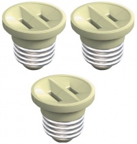 Westinghouse 00509 Outlet Screw-in Adapter, Beige, 3-Pack