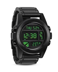 This stainless steel Nixon digital watch is a bold move, expertly mixing substance and style with upgraded features for the adventuresome guy who plays extra hard. This stainless steel Nixon digital watch is a bold move, expertly mixing substance and style with upgraded features for the adventuresome guy who plays extra hard.