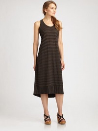 Offering a relaxed fit, this striped linen dress is an easy, everyday style this season.U-neckSleevelessElasticized waistCurved hemRacerbackAbout 38 from natural waistLinenDry cleanImported Model shown is 5'10 (177cm) wearing US size Small. Offering a relaxed fit, this striped linen dress is an easy, everyday style this season.U-neckSleevelessElasticized waistCurved hemRacerbackAbout 38 from natural waistLinenDry cleanImported Model shown is 5'10 (177cm) wearing US size Small.