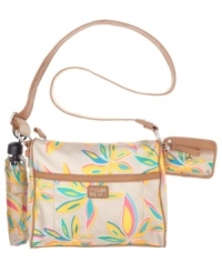Get ready for your next weekend adventure with the Panama Crossbody from Tyler Rodan. This take-anywhere style is ready for rain or shine with a matching coin purse and coordinating umbrella. Get ready for your next weekend adventure with the Panama Crossbody from Tyler Rodan. This take-anywhere style is ready for rain or shine with a matching coin purse and coordinating umbrella.