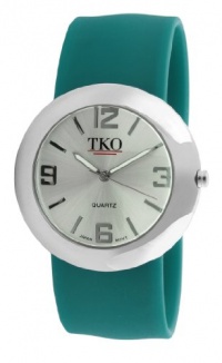 TKO ORLOGI Women's TK614-STL Silver Slap Metal Teal Watch TKO ORLOGI Women's TK614-STL Silver Slap Metal Teal Watch