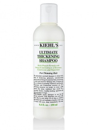 A restorative and protective shampoo for thinning hair. Combines a unique thickening technology with a blend of naturally derived proteins, antioxidants and Omega-6. Refreshing extracts to reinforce fragile hair and improve the look and feel of hair mass and scalp coverage. 8.4 OZ. A restorative and protective shampoo for thinning hair. Combines a unique thickening technology with a blend of naturally derived proteins, antioxidants and Omega-6. Refreshing extracts to reinforce fragile hair and improve the look and feel of hair mass and scalp coverage. 8.4 OZ.