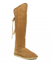 Never forego fashion for function. Ukala by EMU brings you the best of both worlds with the Mackenzie boot, featuring a trendy over-the-knee silhouette and soft merino wool lining. Never forego fashion for function. Ukala by EMU brings you the best of both worlds with the Mackenzie boot, featuring a trendy over-the-knee silhouette and soft merino wool lining.