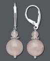 All at once timeless and lavish with feminine charm, these rose quartz (4-10 mm) beaded drop earrings offer a hint of light color and a little dazzle. Earrings set in brilliant sterling silver. Approximate drop: 1-1/2 inches.