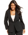 Smarten up your career look with AGB's plus size single-button jacket!