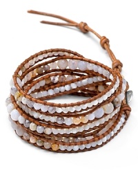 Chan Luu wraps up boho luxe style with this five-strand leather bracelet, accented by a free spirited mix of semi precious stones. Chan Luu wraps up boho luxe style with this five-strand leather bracelet, accented by a free spirited mix of semi precious stones.