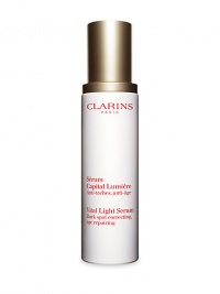 Clarins pioneers a new frontier of skin science with a supercharged serum that defies dark spots, dullness and wrinkles in just 2 weeks. This triple-action complex of Hexylresorcinol, a tripeptide and pioneer plant extracts, helps correct the appearance of dark spots while visibly lifting, firming and restoring the deep luminosity of young-looking skin. Now available in a larger size. Made in France. 