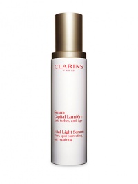 Clarins pioneers a new frontier of skin science with a supercharged serum that defies dark spots, dullness and wrinkles in just 2 weeks. This triple-action complex of Hexylresorcinol, a tripeptide and pioneer plant extracts, helps correct the appearance of dark spots while visibly lifting, firming and restoring the deep luminosity of young-looking skin. Now available in a larger size. Made in France. Clarins pioneers a new frontier of skin science with a supercharged serum that defies dark spots, dullness and wrinkles in just 2 weeks. This triple-action complex of Hexylresorcinol, a tripeptide and pioneer plant extracts, helps correct the appearance of dark spots while visibly lifting, firming and restoring the deep luminosity of young-looking skin. Now available in a larger size. Made in France.