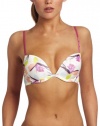 ck one Women's Micro Convertible Push Up Bra, Waterlily Print, 34B