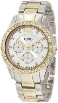XOXO Women's XO5478 Two-Tone Bracelet With Rhinestones Accent Bezel Watch XOXO Women's XO5478 Two-Tone Bracelet With Rhinestones Accent Bezel Watch