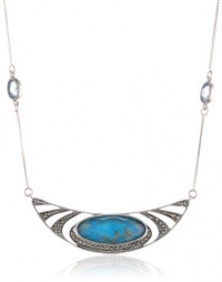 Judith Jack It's Time Sterling Silver, Marcasite and Turquoise Frontal Pendant Necklace, 18 Judith Jack It's Time Sterling Silver, Marcasite and Turquoise Frontal Pendant Necklace, 18