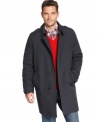 Lengthen the spectrum of your outerwear options with this handsome trench raincoat from Tommy Hilfiger.