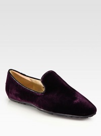 A comfortable wardrobe staple rendered in luxuriously-soft velvet. Velvet upperLeather liningRubber solePadded insoleMade in Italy A comfortable wardrobe staple rendered in luxuriously-soft velvet. Velvet upperLeather liningRubber solePadded insoleMade in Italy