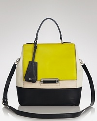 Color blocked leather on this DIANE von FURSTENBERG satchel puts a trend-driven spin on a classic '70s-inspired shape. Yeah, it's a little retro glam, but that's also so right now. Color blocked leather on this DIANE von FURSTENBERG satchel puts a trend-driven spin on a classic '70s-inspired shape. Yeah, it's a little retro glam, but that's also so right now.