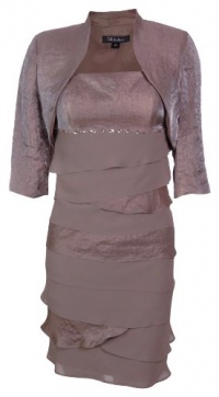 S L Fashions Women's Shimmer Tiered Jacket Dress S L Fashions Women's Shimmer Tiered Jacket Dress
