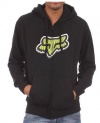 Fox Men's Full Zip Cliffhanger Hoodie Black Volt Green