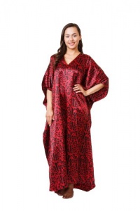 Up2date Fashion Women's Red Animal Print Caftan, One Size Fits Most, Style#Caf-65